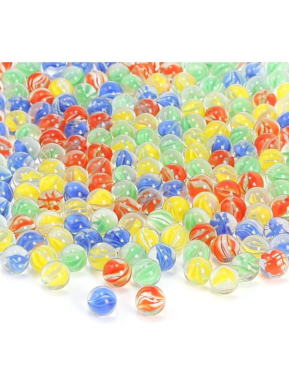 Colorful Glass Cat's Eye Marbles - 1000 pcs Sling Shot Ammo for Games & Crafts